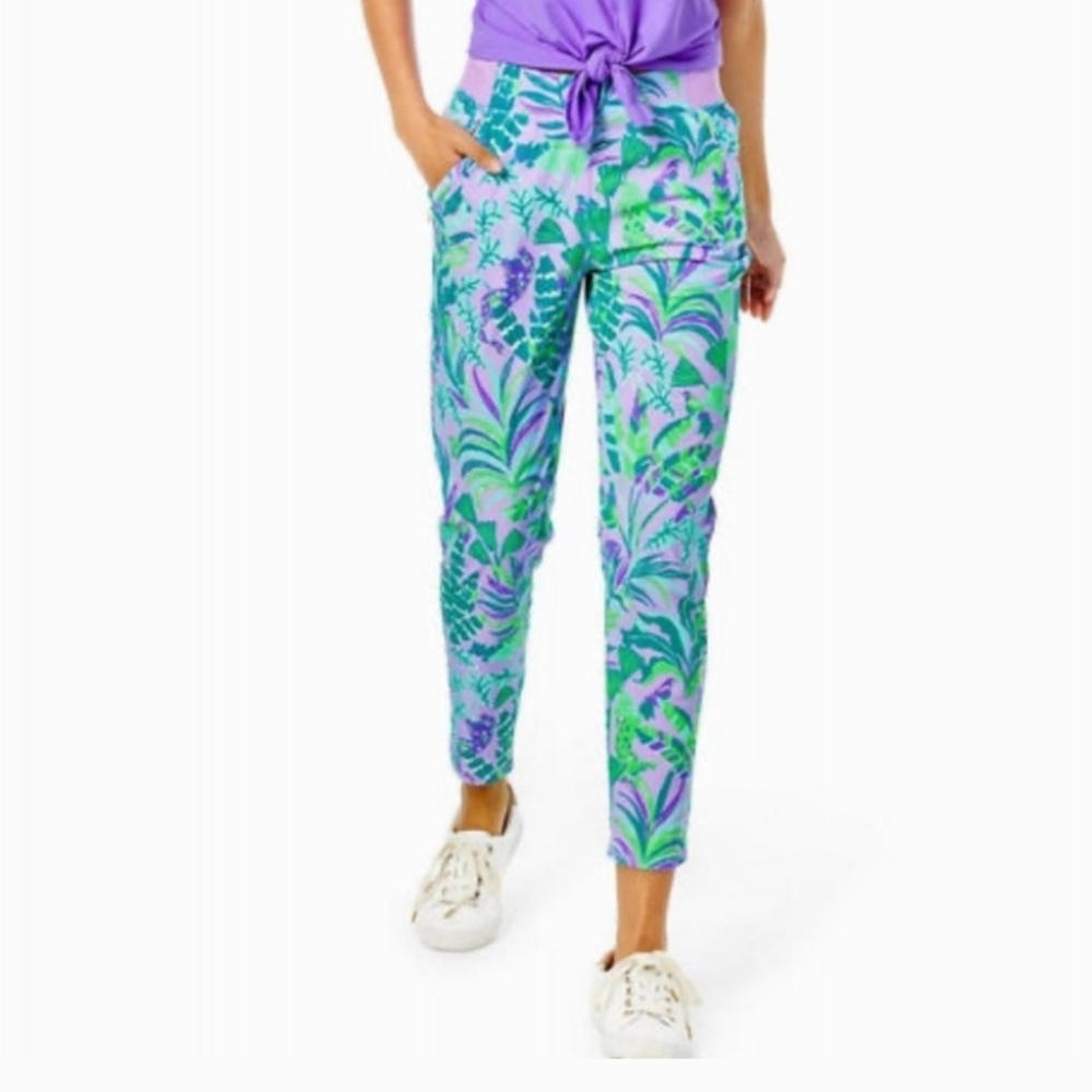 Lilly Pulitzer Run Around Pant Purple Iris On The Chase